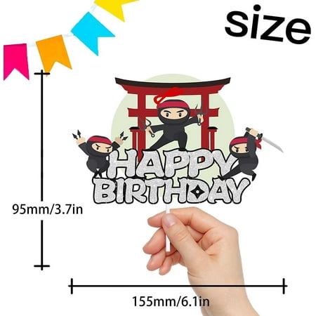 Baby Shower Happy Birthday Cake Topper Red Brown Glitter Ninja Theme Decorations Boys Girls Birthday Party Decor Supplies Baby Shower Happy Birthday Cake Topper Red Brown Glitter Ninja Theme Decorations Boys Girls Birthday Party Decor Supplies